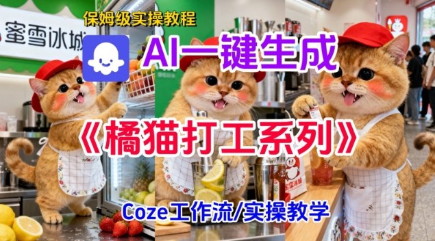 Coze扣子工作流一键生成胖橘猫打工短视频,保姆级实操搭建教学插图 Coze扣子工作流一键生成胖橘猫打工短视频,保姆级实操搭建教学插图