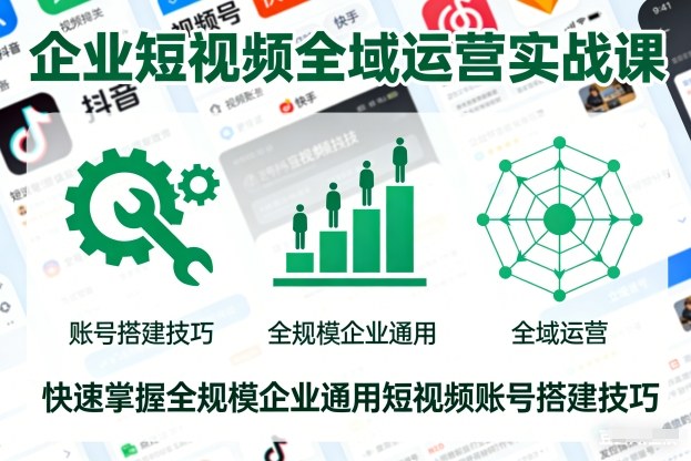 企业短视频全域运营实战课,快速掌握全规模企业通用短视频账号搭建技巧插图 企业短视频全域运营实战课,快速掌握全规模企业通用短视频账号搭建技巧插图