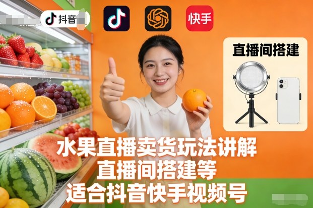 水果直播卖货玩法讲解、直播间搭建等,适合抖音快手视频号插图 水果直播卖货玩法讲解、直播间搭建等,适合抖音快手视频号插图
