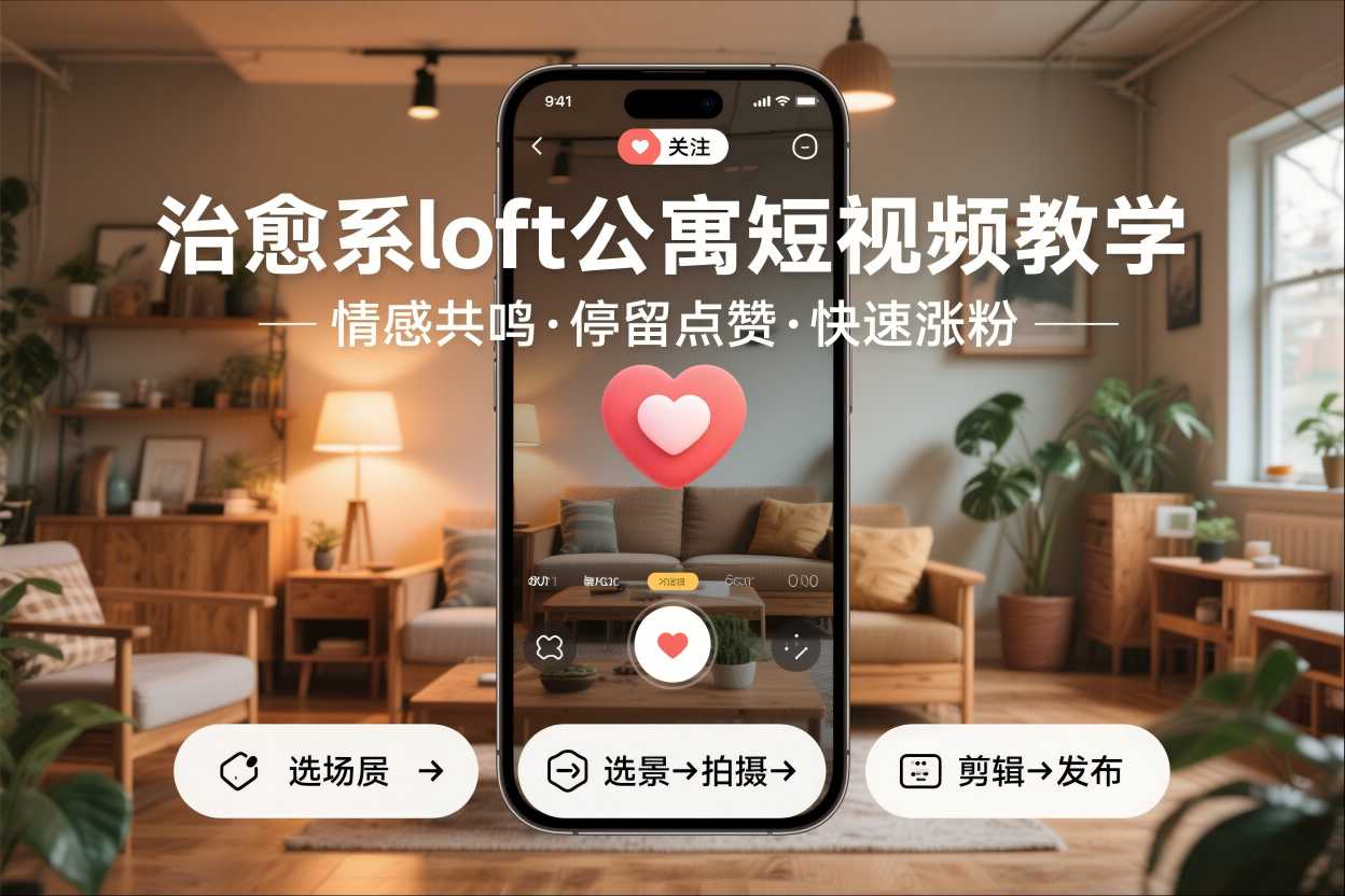 治愈系loft公寓短视频制作教学,情感共鸣引停留点赞关注,快速起号涨粉插图 治愈系loft公寓短视频制作教学,情感共鸣引停留点赞关注,快速起号涨粉插图