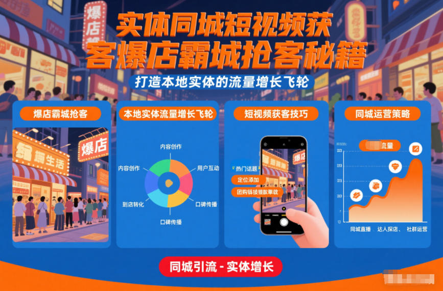 实体同城短视频获客爆店霸城抢客秘籍,打造本地实体的流量增长飞轮插图 实体同城短视频获客爆店霸城抢客秘籍,打造本地实体的流量增长飞轮插图