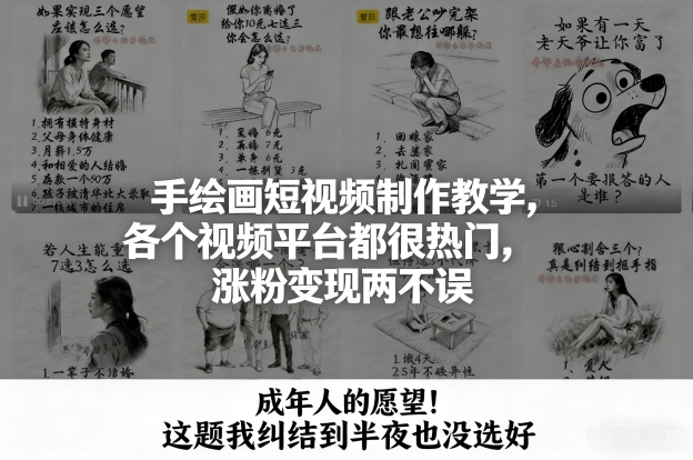 手绘画短视频制作教学,各个视频平台都很热门,涨粉变现两不误插图 手绘画短视频制作教学,各个视频平台都很热门,涨粉变现两不误插图