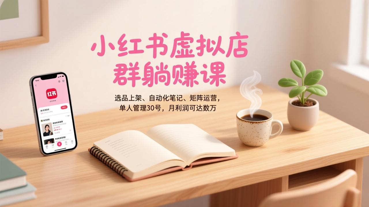 小红书虚拟店群躺赚课,选品上架、自动化笔记、矩阵运营,单人管理30号,月利润可达数万插图 小红书虚拟店群躺赚课,选品上架、自动化笔记、矩阵运营,单人管理30号,月利润可达数万插图