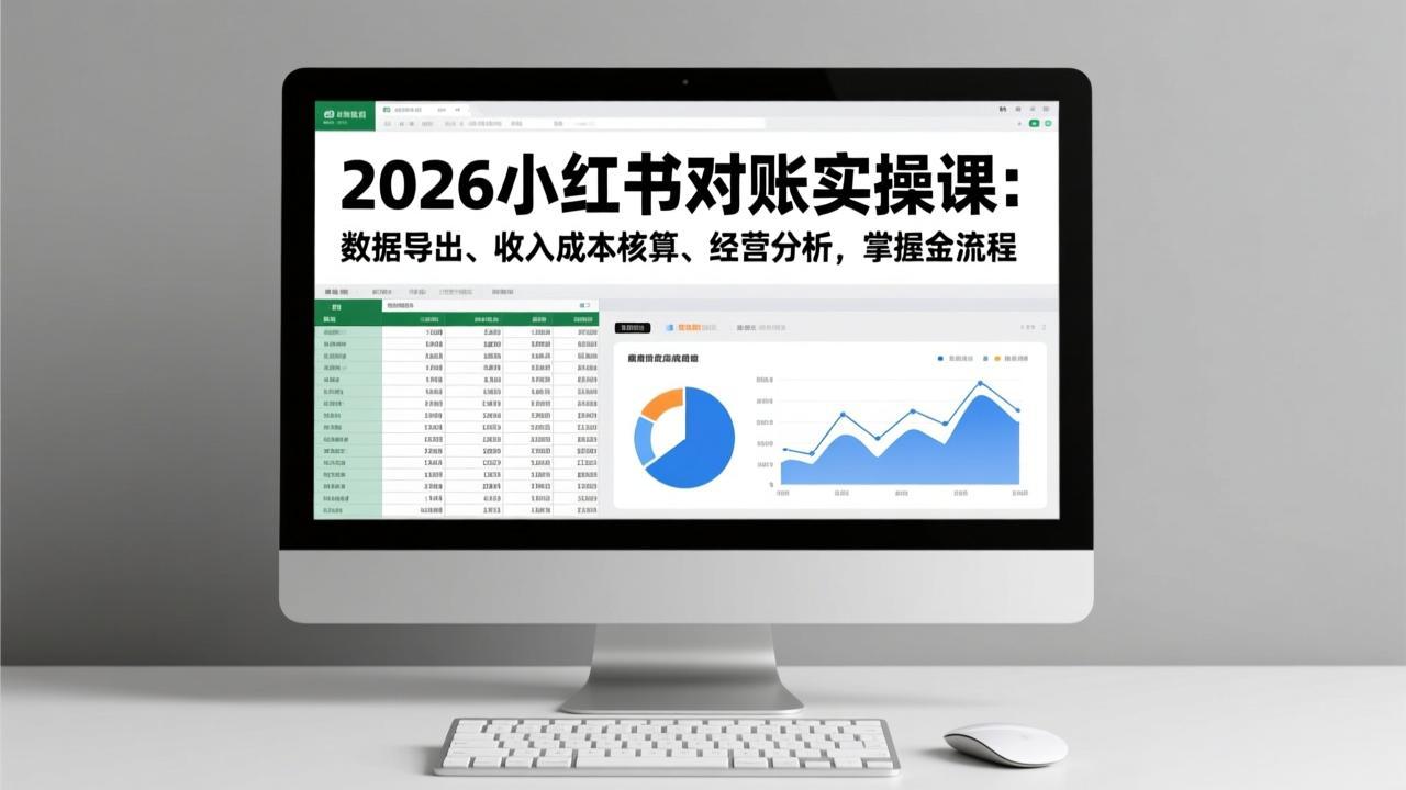2026小红书对账实操课:数据导出、收入成本核算、经营分析,掌握全流程插图 2026小红书对账实操课:数据导出、收入成本核算、经营分析,掌握全流程插图