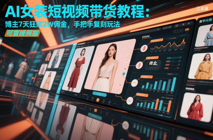 AI女装短视频带货教程:博主7天狂賺2W佣金,手把手复刻玩法,可直接照搬插图 AI女装短视频带货教程:博主7天狂賺2W佣金,手把手复刻玩法,可直接照搬插图
