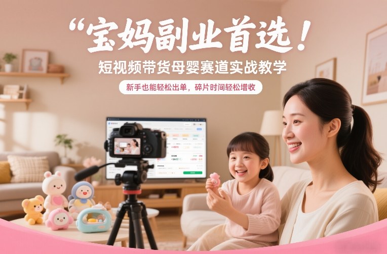宝妈副业首选!短视频带货母婴赛道实战教学,新手也能轻松出单,碎片时间轻松增收插图 宝妈副业首选!短视频带货母婴赛道实战教学,新手也能轻松出单,碎片时间轻松增收插图