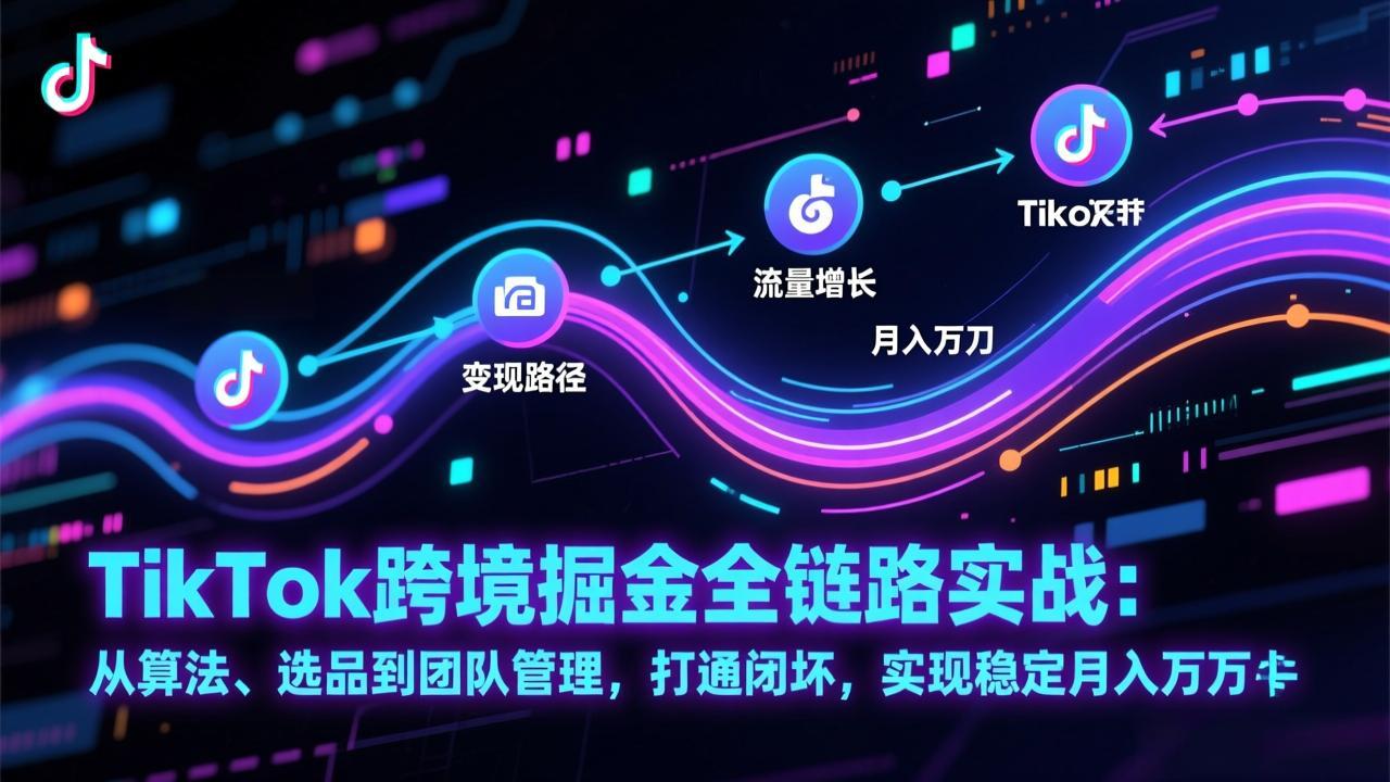 TikTok跨境掘金全链路实战:从算法、选品到团队管理,打通闭环,实现稳定月入万刀插图 TikTok跨境掘金全链路实战:从算法、选品到团队管理,打通闭环,实现稳定月入万刀插图