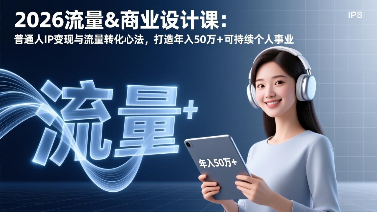 2026流量&商业设计课:普通人IP变现与流量转化心法,打造年入50万+可持续个人事业插图 2026流量&商业设计课:普通人IP变现与流量转化心法,打造年入50万+可持续个人事业插图