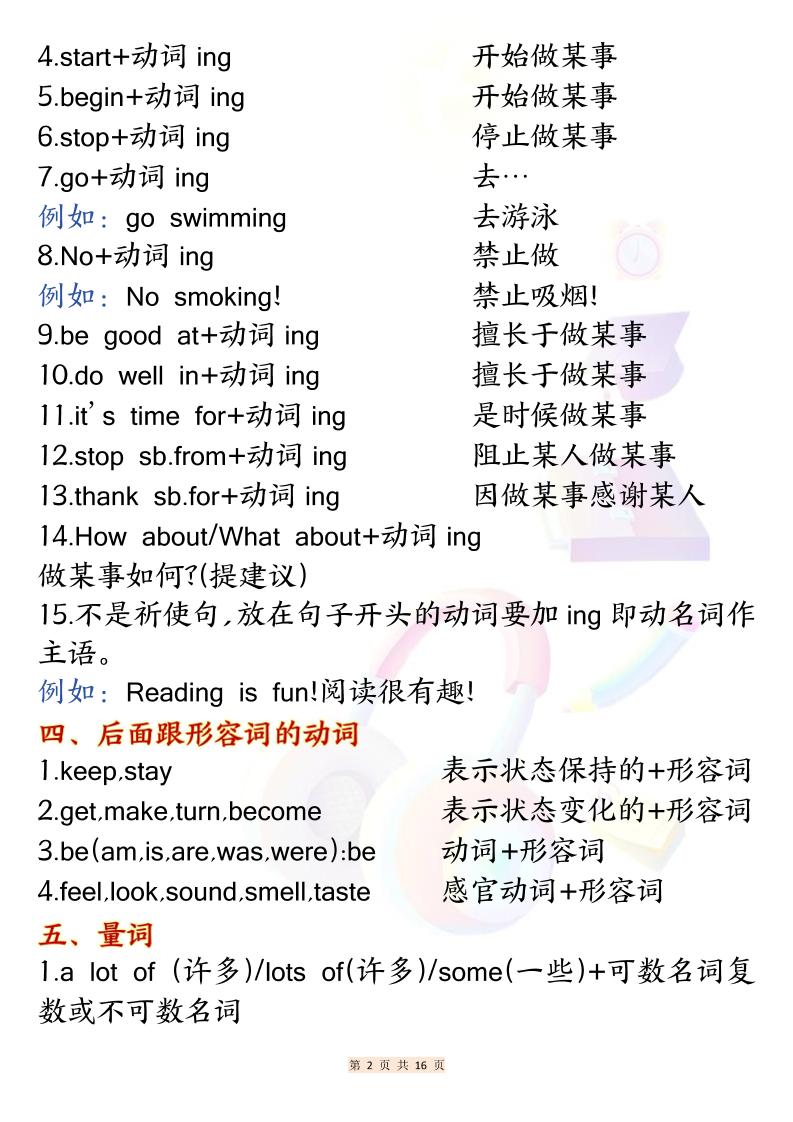 六年级上英语常用固定搭配插图1