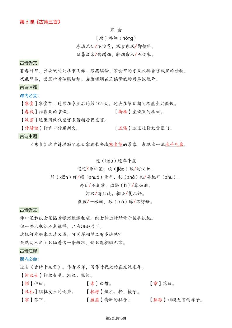 26春六下语文课文必背内容汇总15页插图1