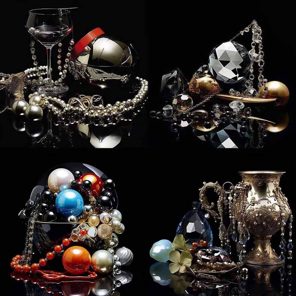 460+专业Midjourney珠宝摄影AI提示词+成效果图，戒指/项链/耳环/手链/宝石/及奢侈配饰等全品类插图7