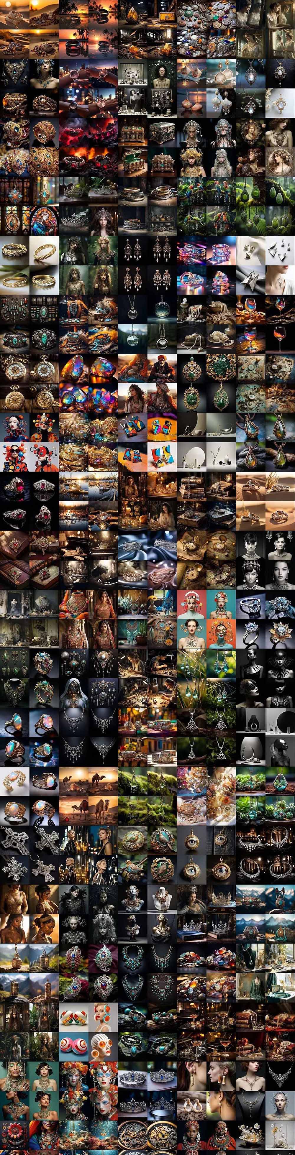 460+专业Midjourney珠宝摄影AI提示词+成效果图，戒指/项链/耳环/手链/宝石/及奢侈配饰等全品类插图8