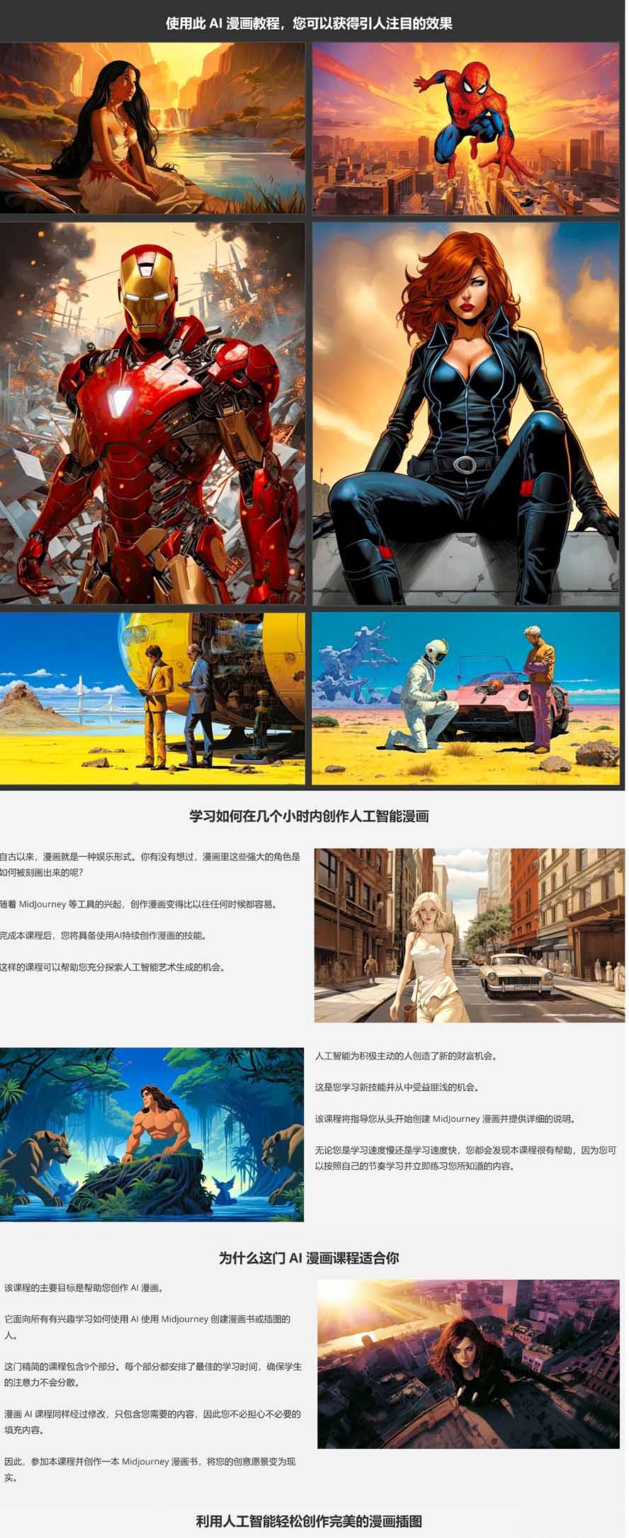 Midjourney AI漫画创作课，脚本构思、人物设计、排版合成，零基础创作完整漫画或系列插画插图8