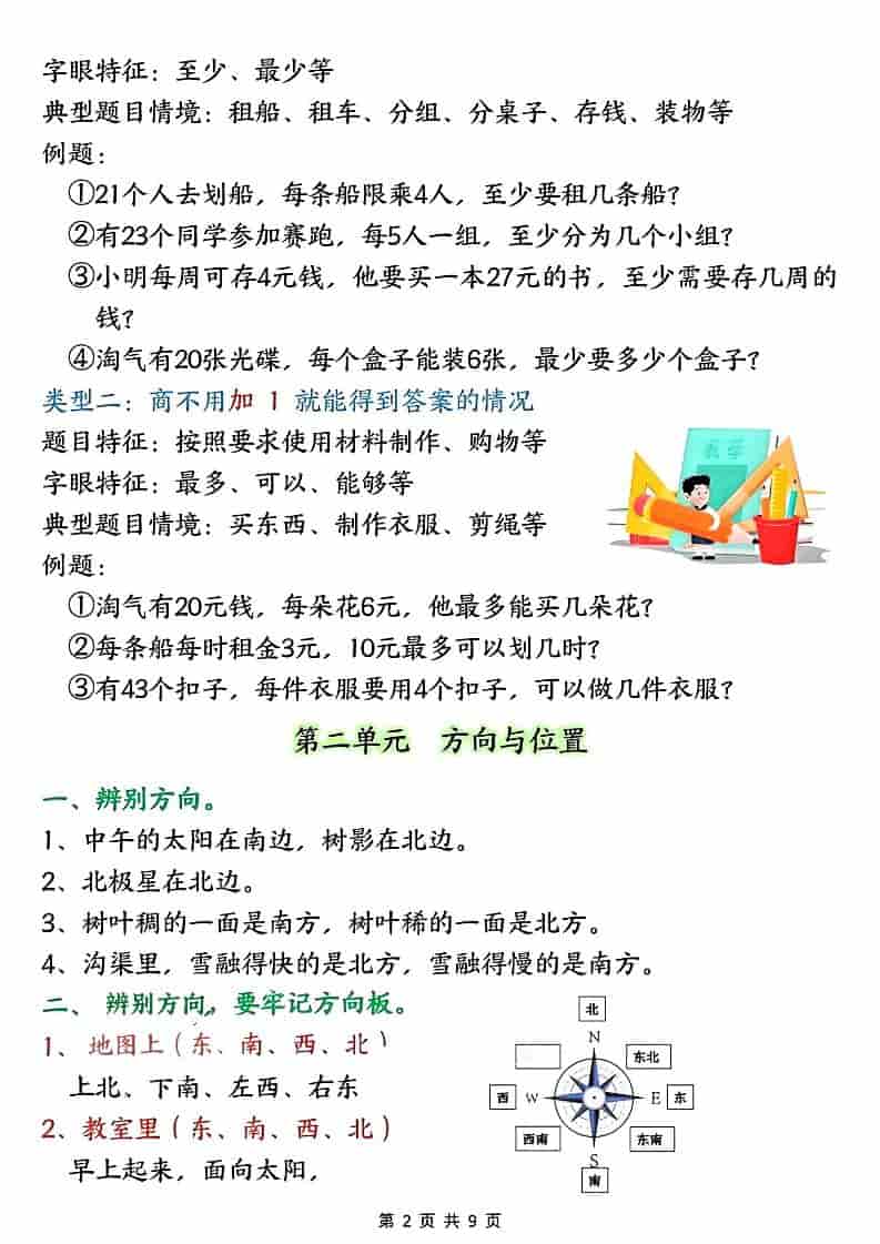二年级下数学知识点大全.《北师版》插图1